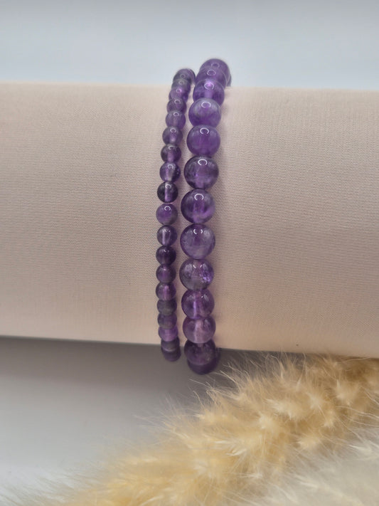 Bracelet Améthyste 04mm ou 06mm – Pierre Naturelle de Sérénité