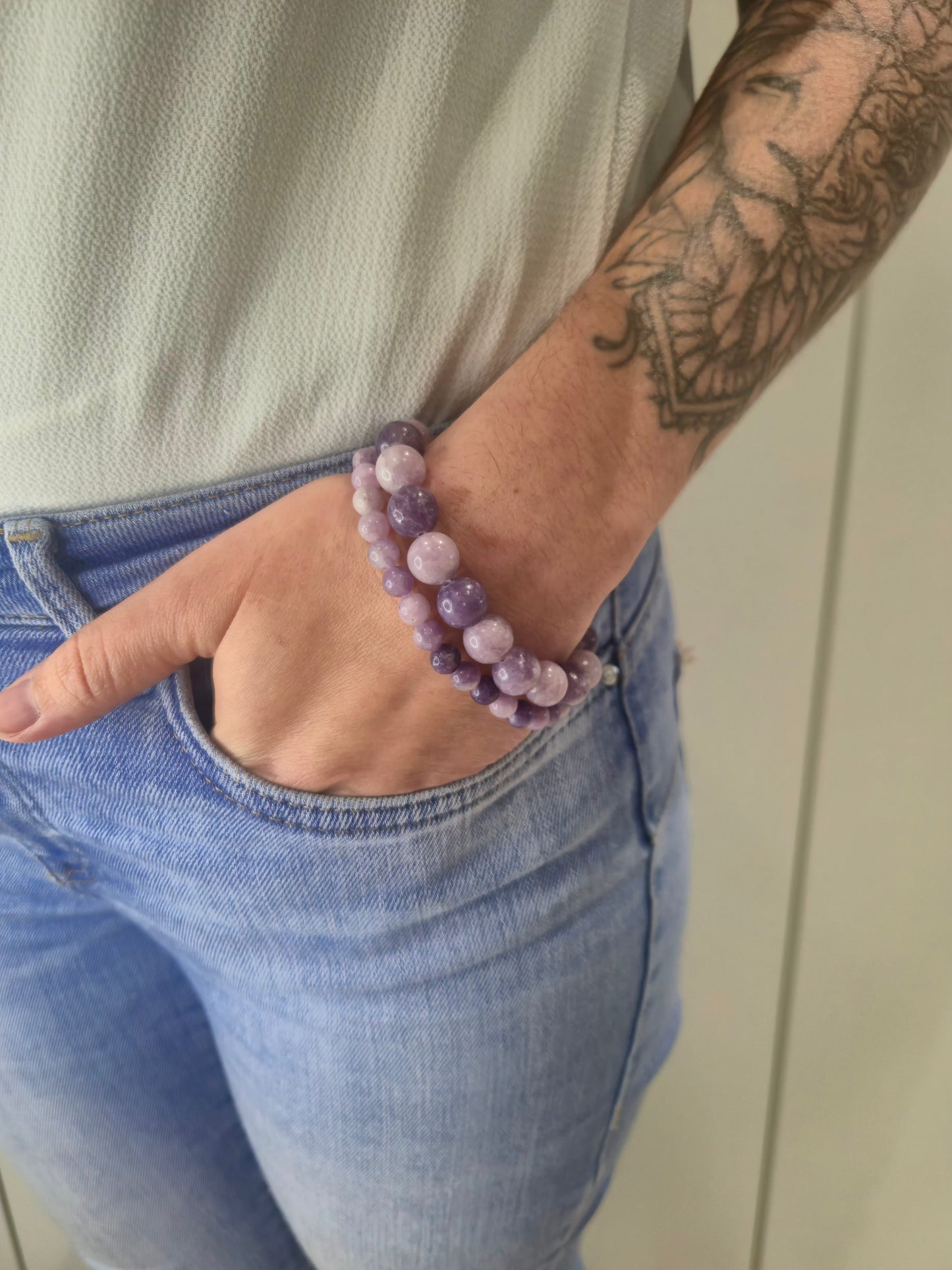 Bracelet Lépidolite 06mm ou 10mm - Calme, Sérénité & Équilibre Émotionnel