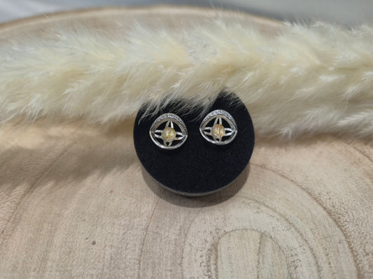 Boucles d'oreilles Quartz Rutiles Dorés - Argent S925