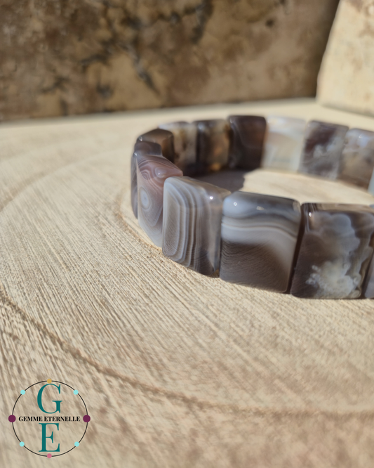 Bracelet Bombé Agate Botswana