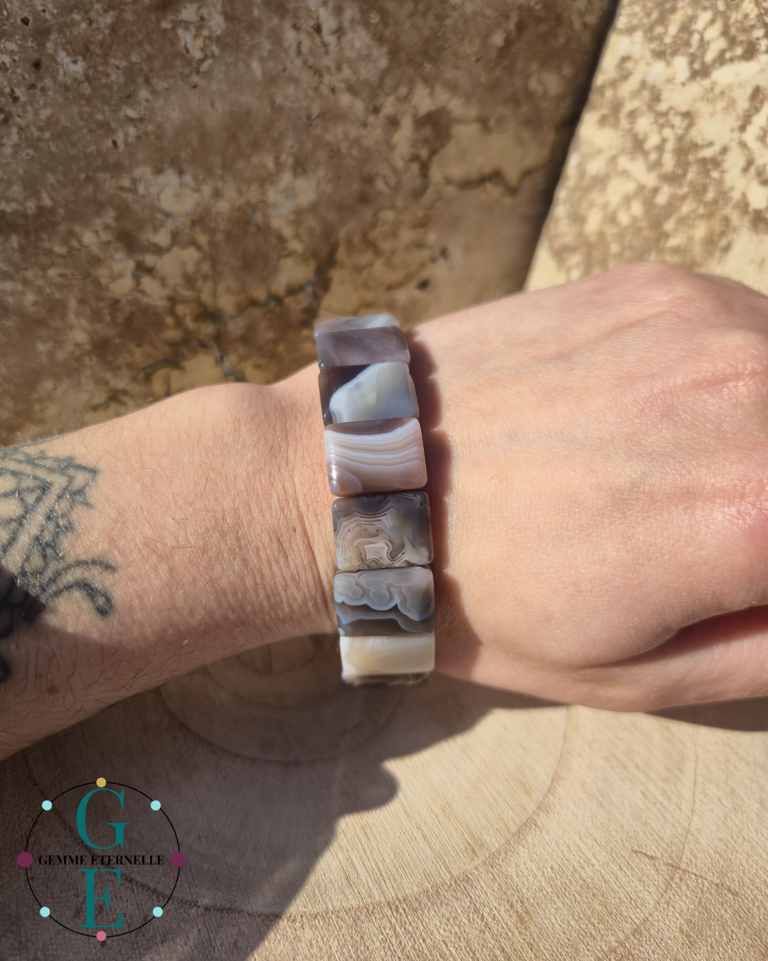 Bracelet Bombé Agate Botswana