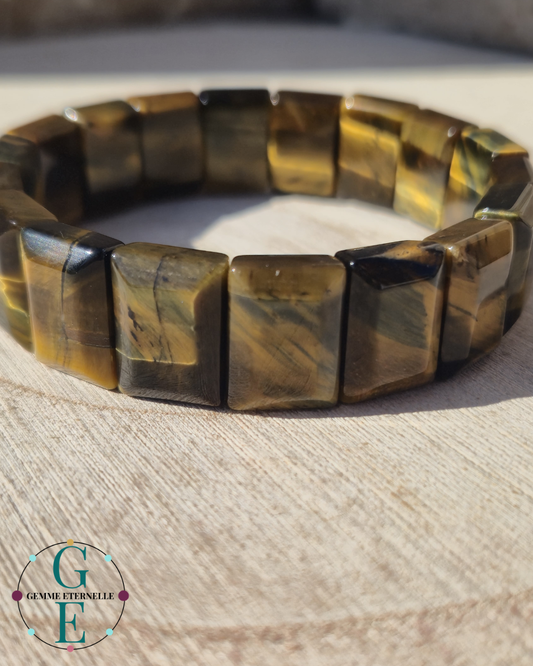 Bracelet Bombé Œil de Tigre – Pierre de Protection et de Confiance