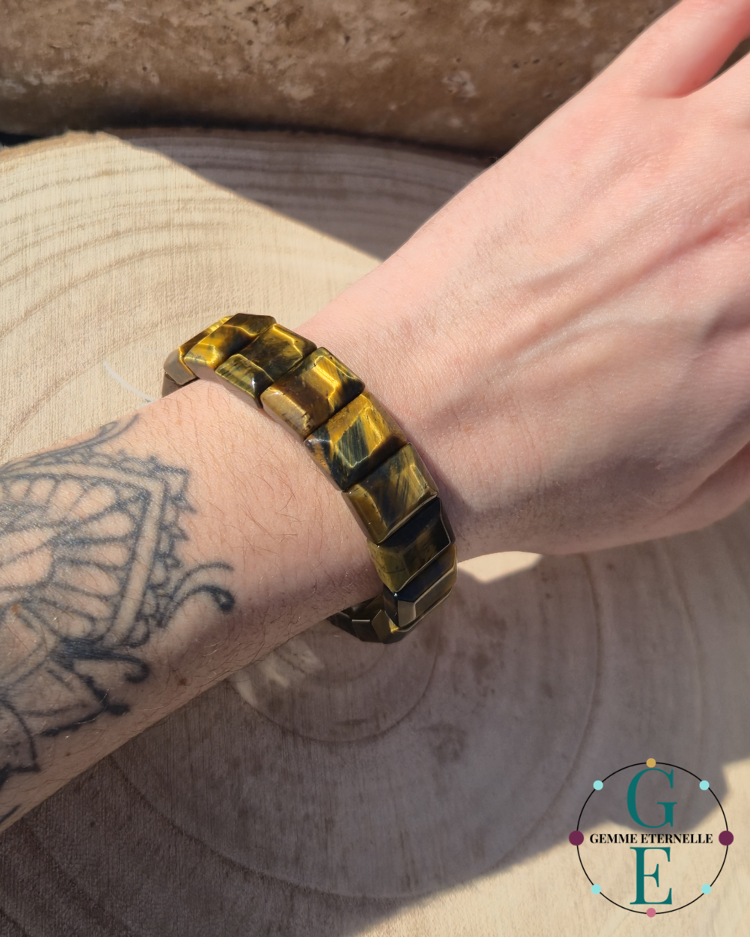 Bracelet Bombé Œil de Tigre – Pierre de Protection et de Confiance