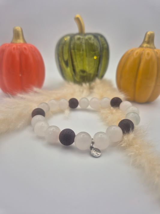 Bracelet Jade Blanc & Bois de Santal – Pureté & Sérénité
