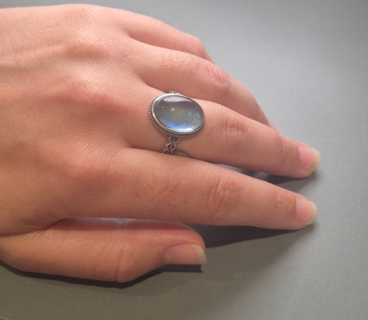 Bague Aigue-Marine en Argent S925 - Sérénité & Elégance