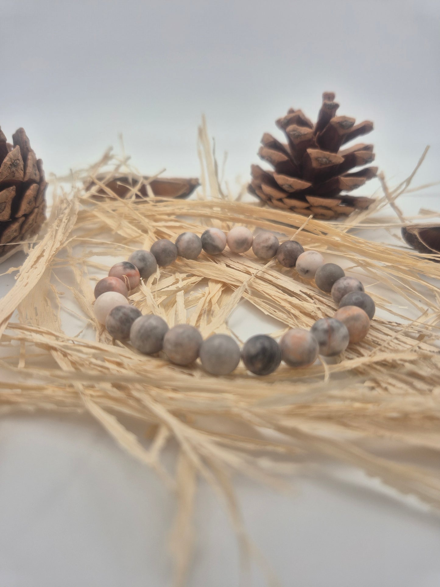 Bracelet Jaspe Zèbre Rose – Douceur & Équilibre