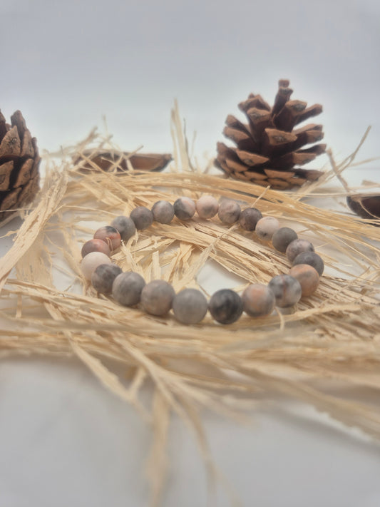 Bracelet Jaspe Zèbre Rose – Douceur & Équilibre