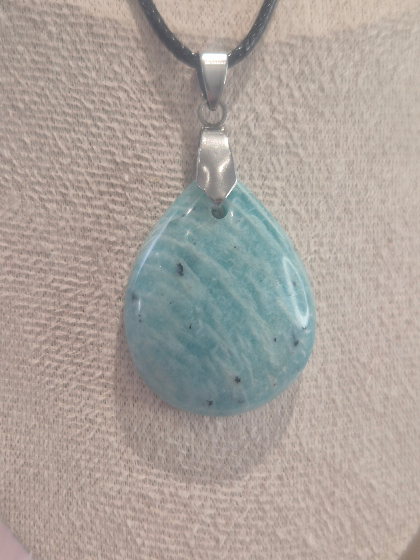 Pendentif Cabochon en Amazonite Goutte