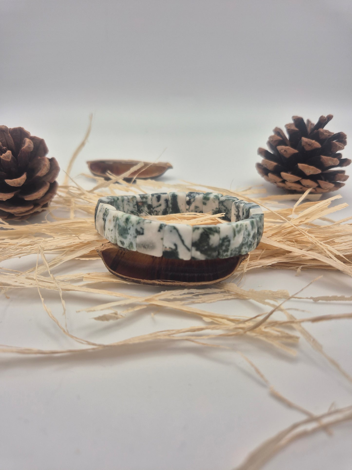 Bracelet Bombé en Agate Arbre