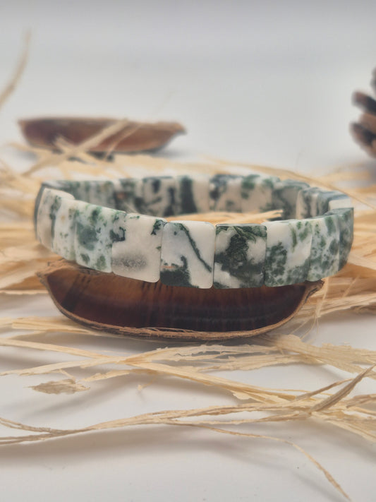 Bracelet Bombé en Agate Arbre