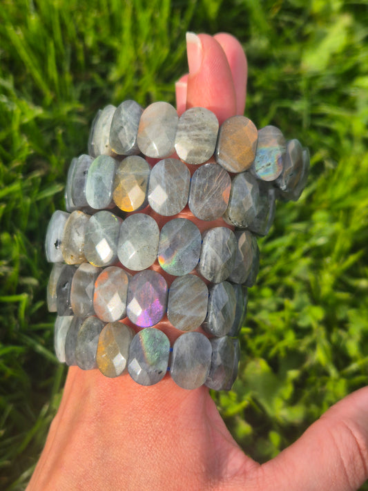 Bracelet Bombé en Labradorite - Protection & Intuition