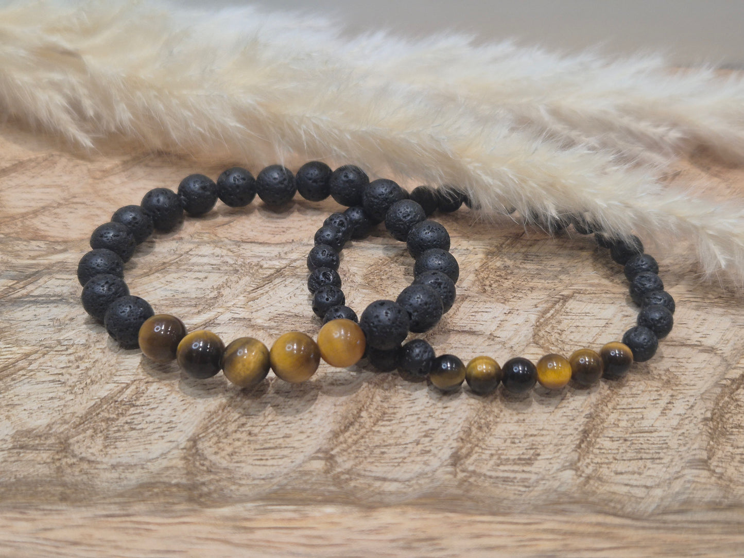 Bracelet Pierre de Lave & Œil de Tigre – Protection, Force & Confiance