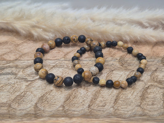 Bracelet Pierre de Lave & Jaspe Paysage – Ancrage, Force & Harmonie