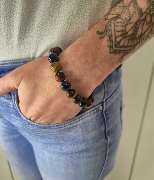 Bracelet 3 "Oeils" – Perles Pierre Naturelle 10mm