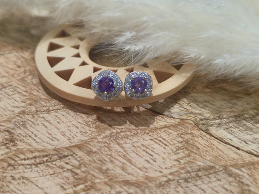 Boucles d'oreilles Améthyste - Argent S925