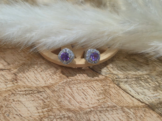 Boucles d'oreilles Améthyste - Argent S925