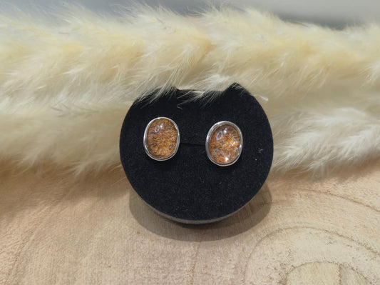 Boucles d'oreilles Quartz Jardin (Lodolite)