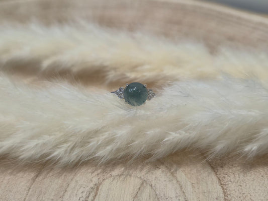 Bague Jadéite du Guatemala et Zircon - Argent S925