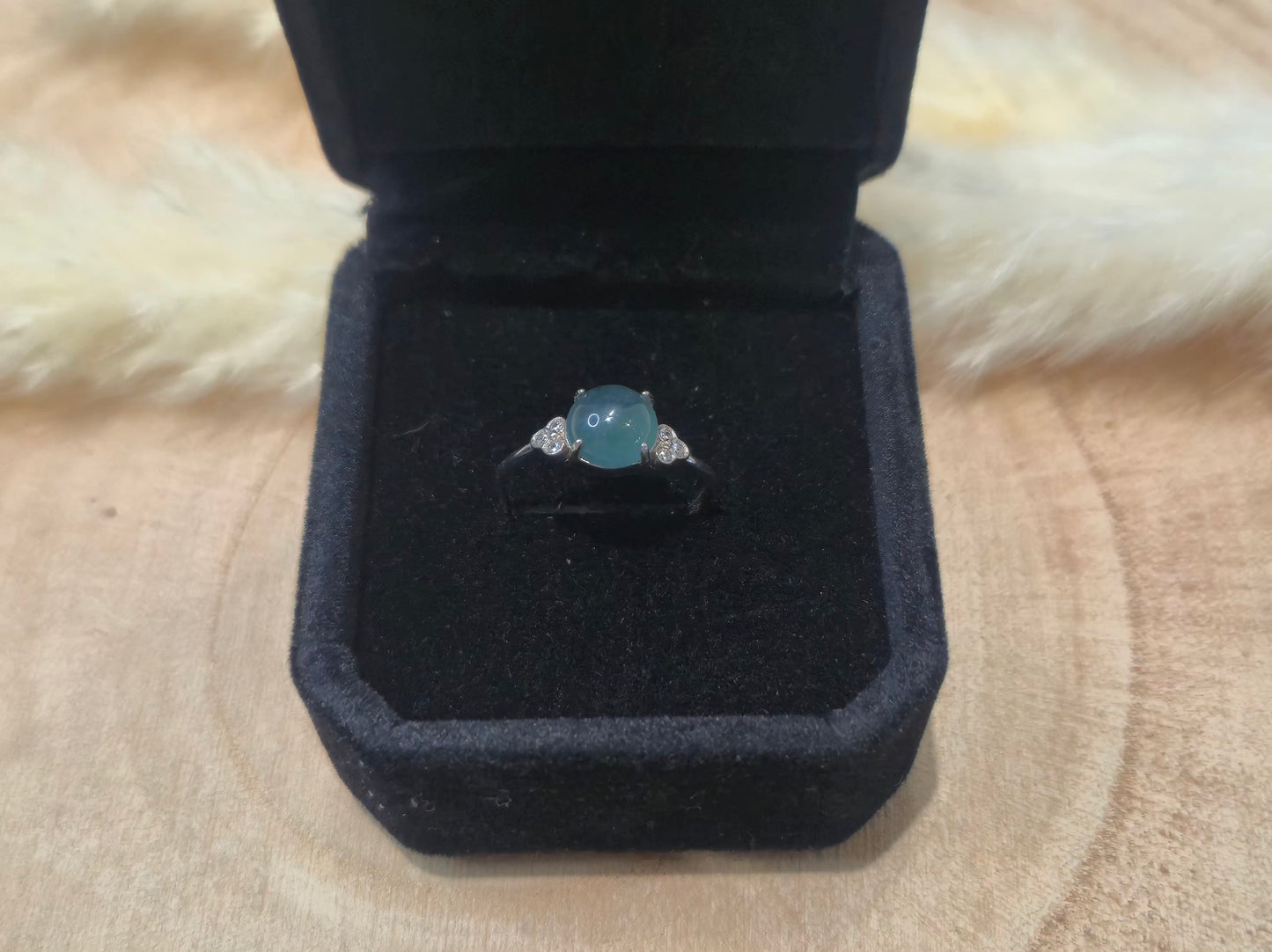 Bague Jadéite du Guatemala et Zircon - Argent S925