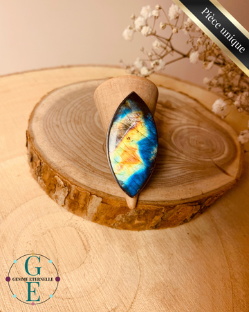 Bague Labradorite Naturelle en Argent 925 – Protection