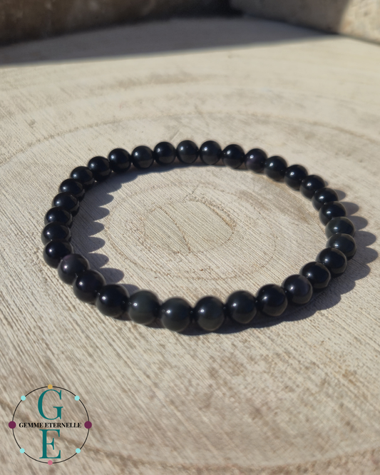 Bracelet Obsidienne Œil Céleste – Protection, Clarté & Énergie