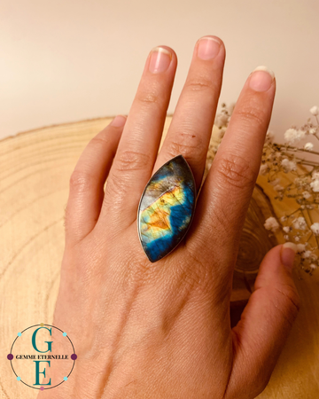 Bague Labradorite Naturelle en Argent 925 – Protection