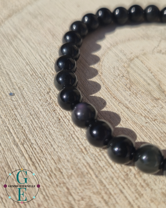 Bracelet Obsidienne Œil Céleste – Protection, Clarté & Énergie