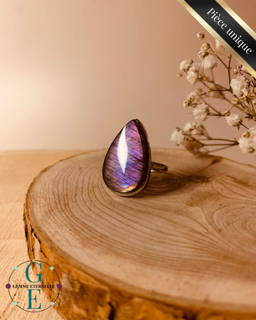 Bague Labradorite Naturelle en Argent 925 – Protection