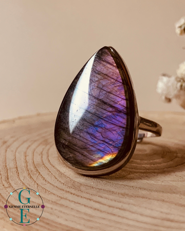 Bague Labradorite Naturelle en Argent 925 – Protection