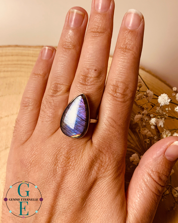Bague Labradorite Naturelle en Argent 925 – Protection
