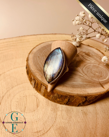 Bague Labradorite Naturelle en Argent 925 – Protection