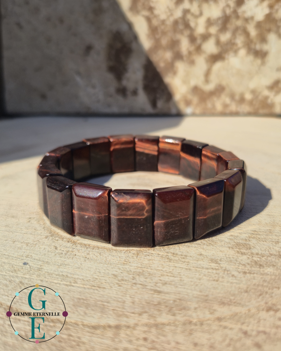 Bracelet Bombé Œil de Taureau – Pierre de Courage et Détermination