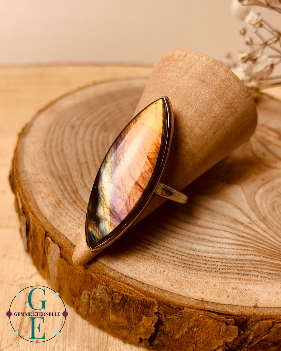 Bague Labradorite Naturelle en Argent 925 – Protection