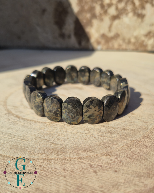 Bracelet Bombé Pyrite – Pierre de Protection et de Réussite