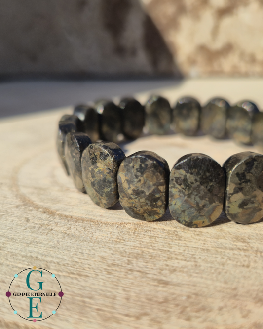 Bracelet Bombé Pyrite – Pierre de Protection et de Réussite