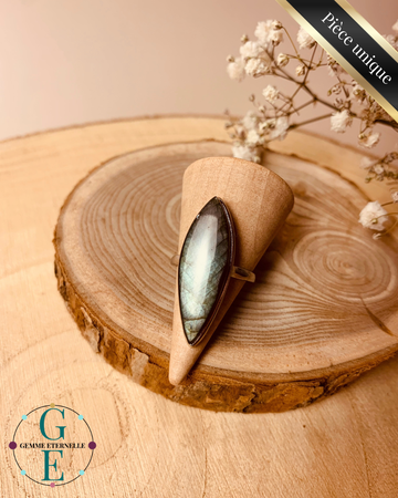 Bague Labradorite Naturelle en Argent 925 – Protection