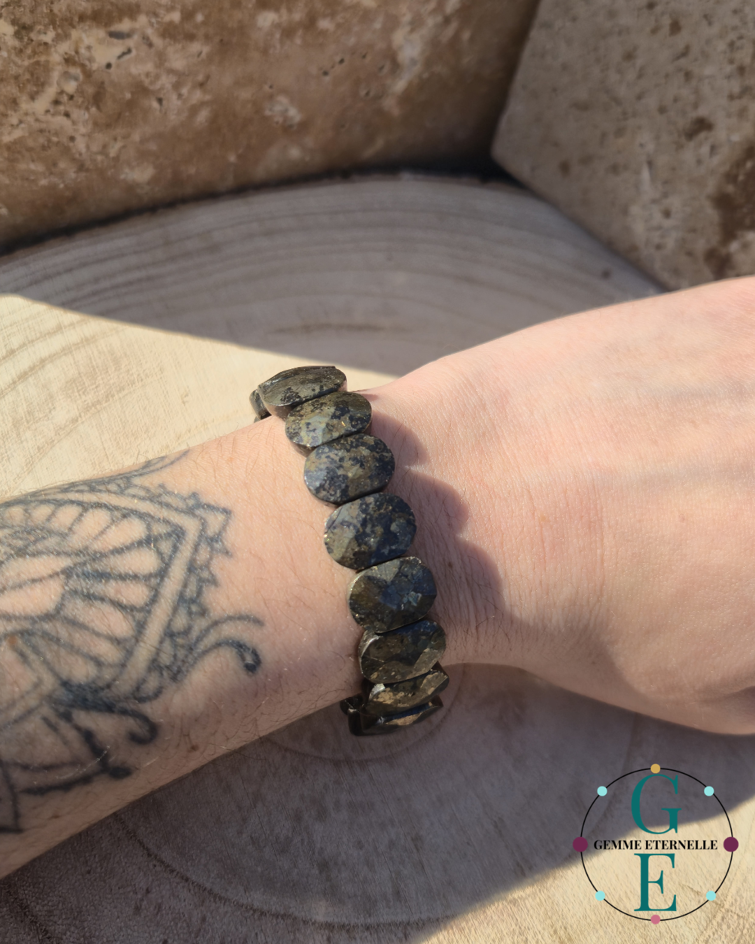 Bracelet Bombé Pyrite – Pierre de Protection et de Réussite