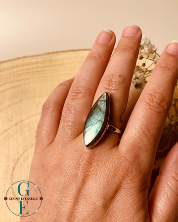 Bague Labradorite Naturelle en Argent 925 – Protection