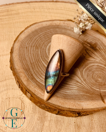 Bague Labradorite Naturelle en Argent 925 – Protection
