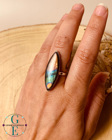 Bague Labradorite Naturelle en Argent 925 – Protection