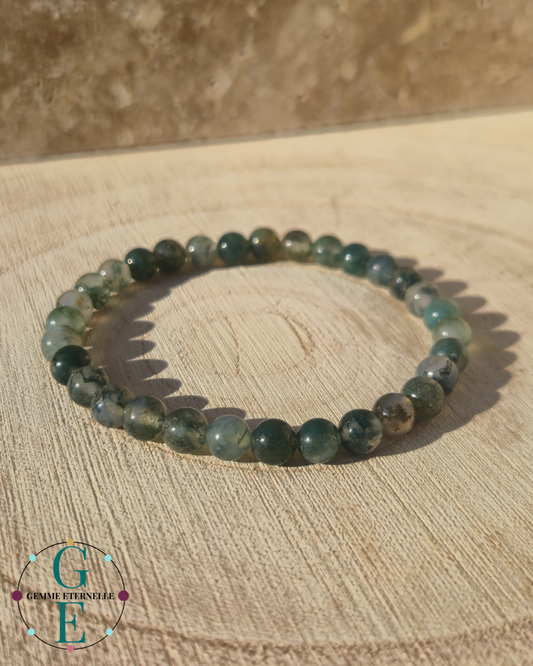 Bracelet Agate Mousse  – Pierre Naturelle & Bien-Être