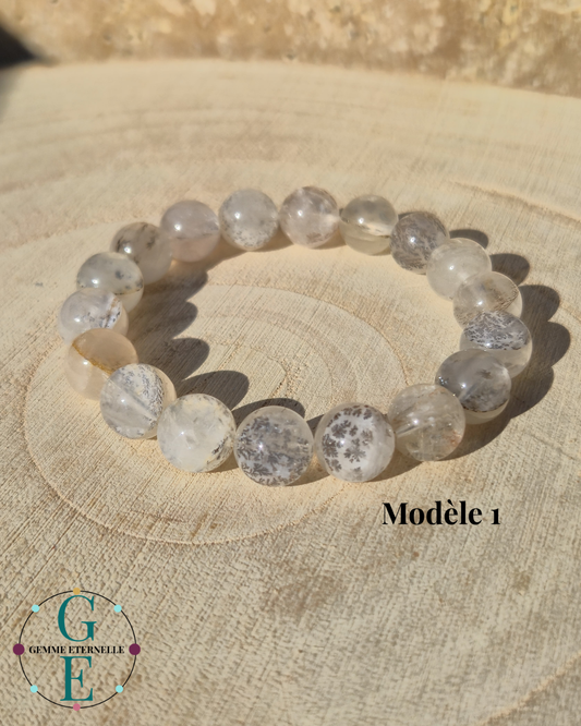 Bracelet Agate Dentritique 11mm – Croissance, Harmonie & Sérénité