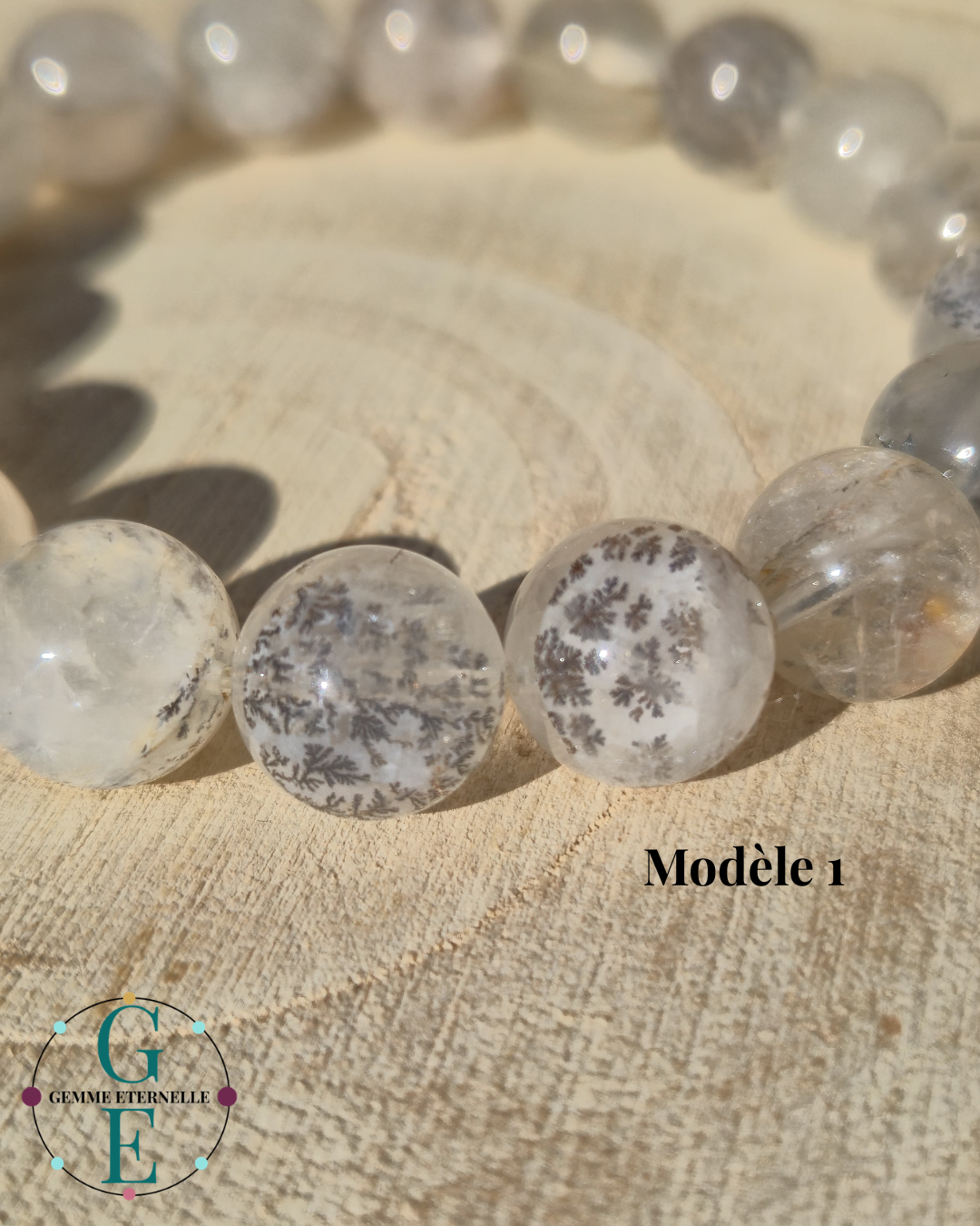 Bracelet Agate Dentritique 11mm – Croissance, Harmonie & Sérénité
