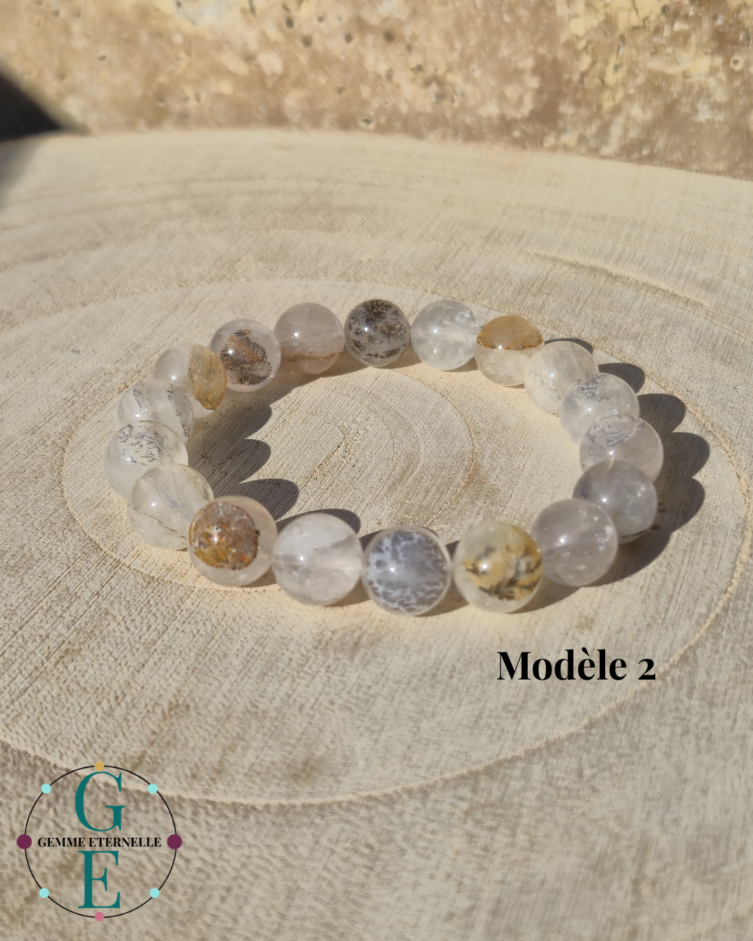 Bracelet Agate Dentritique 11mm – Croissance, Harmonie & Sérénité