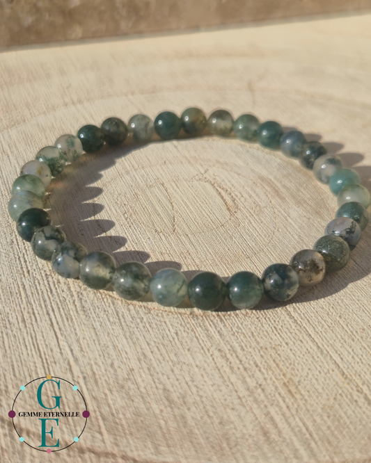 Bracelet Agate Mousse  – Pierre Naturelle & Bien-Être