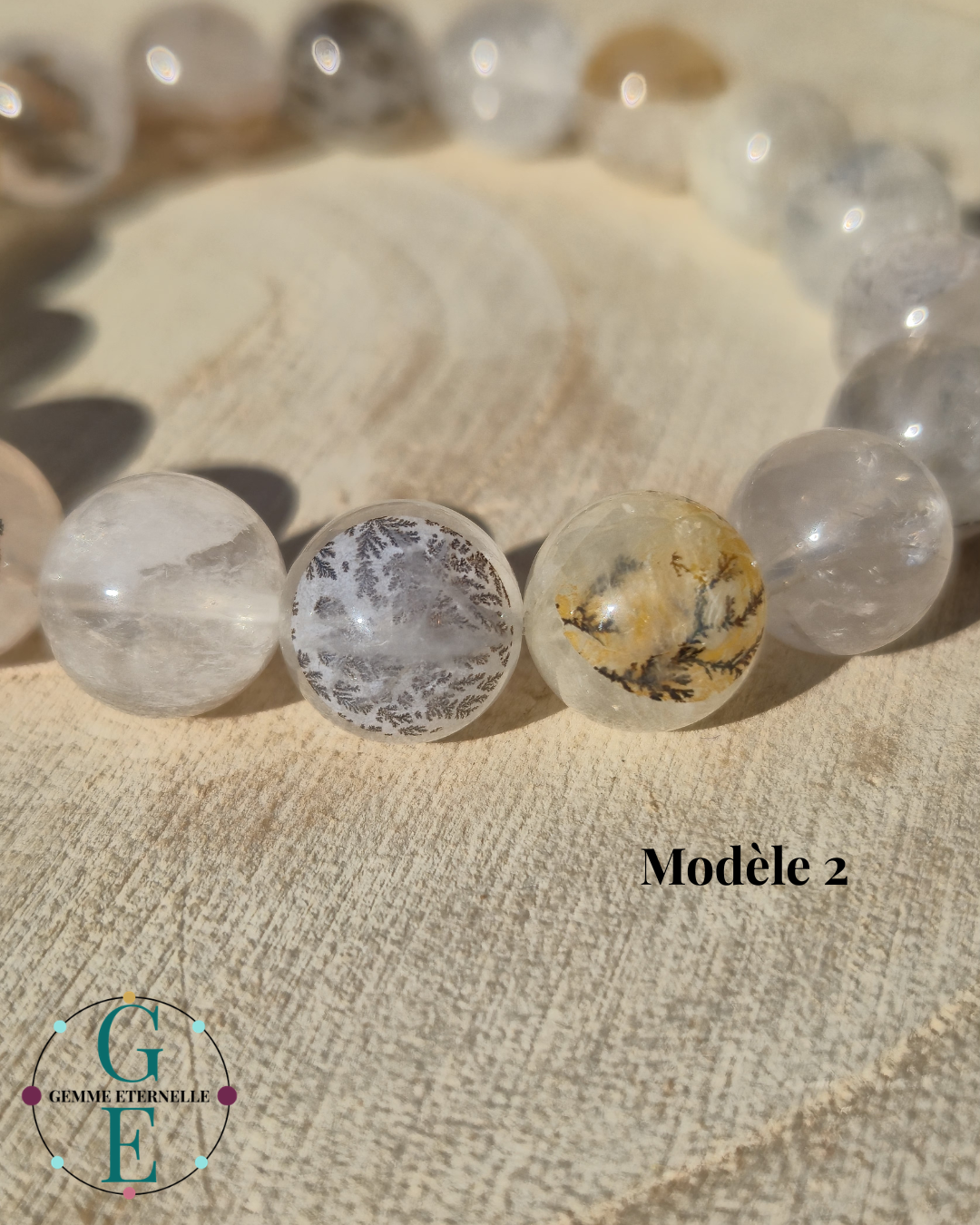 Bracelet Agate Dentritique 11mm – Croissance, Harmonie & Sérénité