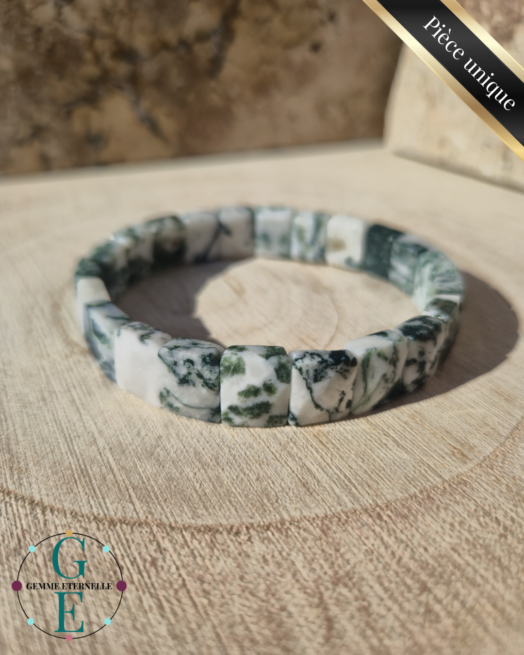 Bracelet Bombé Agate Arbre