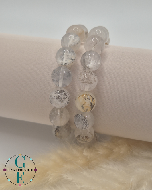 Bracelet Agate Dentritique 11mm – Croissance, Harmonie & Sérénité
