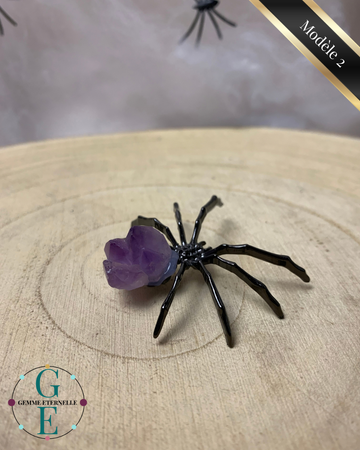 Araignée en Améthyste – Décoration en Pierre Naturelle